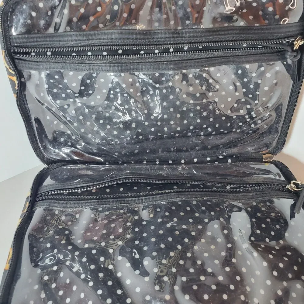 Victoria's Secret Large Travel Toiletry Bag Make-up Bag Leopard Print 90s Y2K